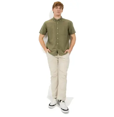 CAMEL ACTIVE CHEMISE LIN Kaki — photo 2