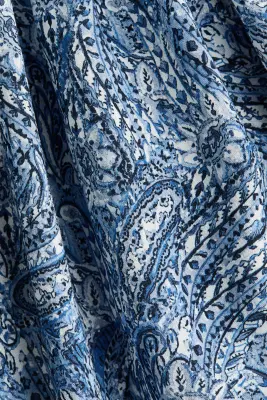 Robe bandeau smockée - Bleu/motif cachemire — photo 3