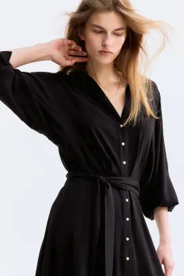 Robe chemise - Noir — photo 1
