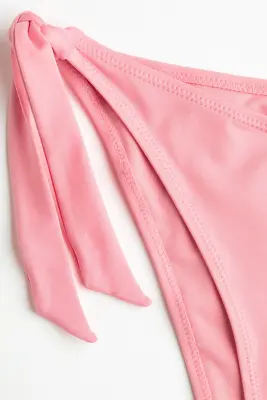 Bas de maillot Tanga à nouer - Rose corail — photo 4