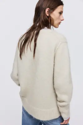 Gilet en mohair mélangé - Beige clair — photo 3