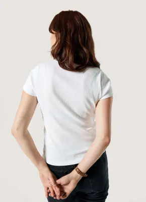 Le t-shirt côtelé - Blanc — photo 5