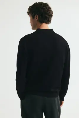 Polo Regular Fit en maille - Noir — photo 3