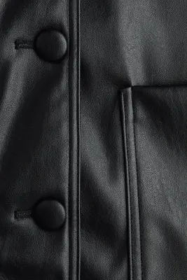 Manteau 3/4 en tissu enduit - Noir — photo 5
