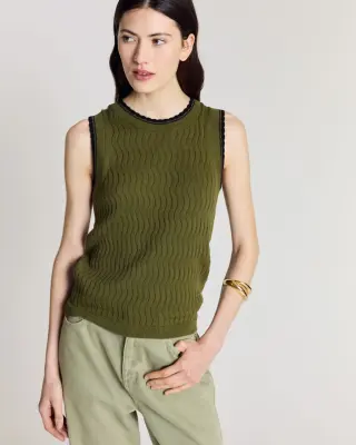 Top Kahny olive et noir — photo 8