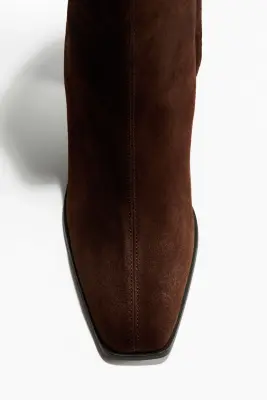 Bottines en cuir - Marron foncé — photo 2
