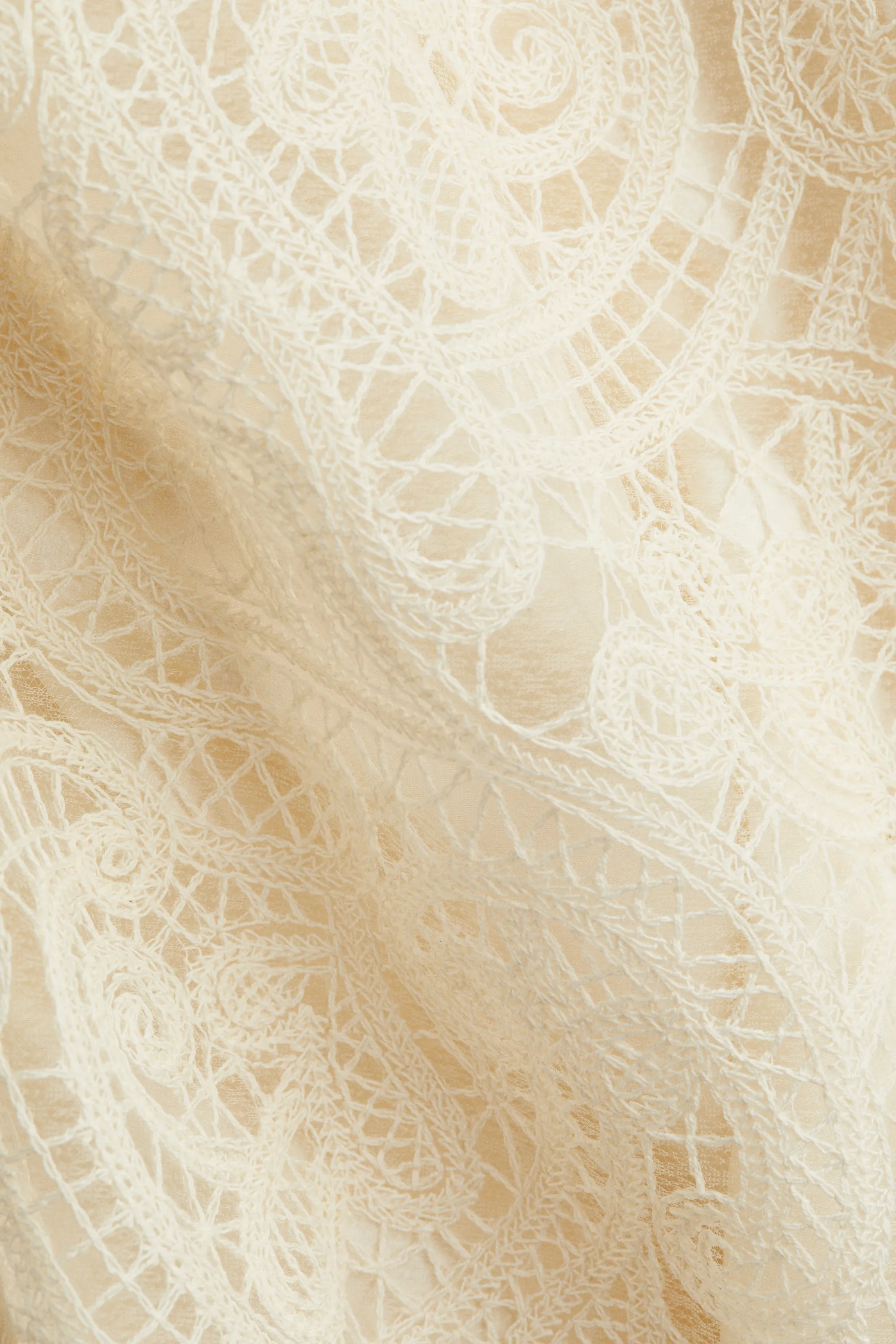 Robe à bretelles fines en dentelle - Blanc