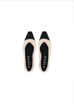 Celine Recycled Ballet Flats - Cream and black toe — photo 3