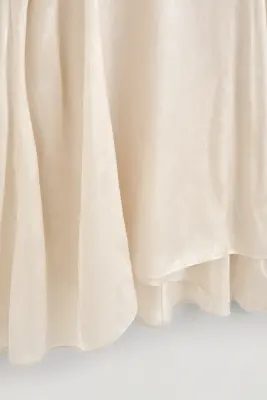 JUPE MIDI EN JACQUARD À OURLET MOUCHOIR - CRÈME — photo 4