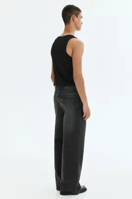 Débardeur côtelé Slim Fit - Noir — photo 3