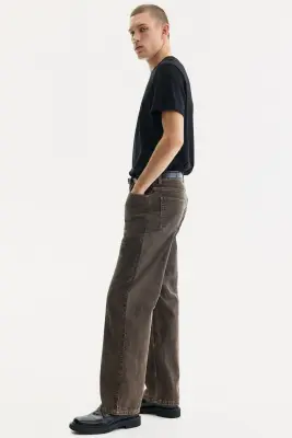 Pantalon Relaxed Fit en velours côtelé - Gris foncé — photo 4
