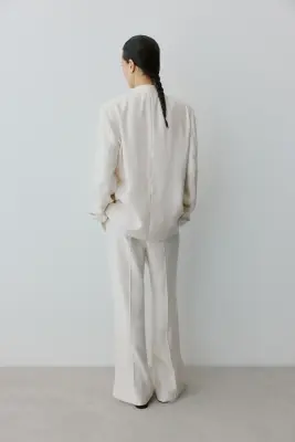 Pantalon chic avec ceinture - Crème — photo 3