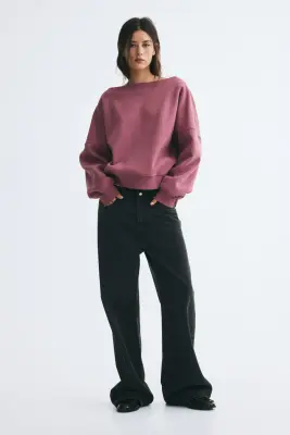 Sweat épaules nues - Rose ancien foncé — photo 1