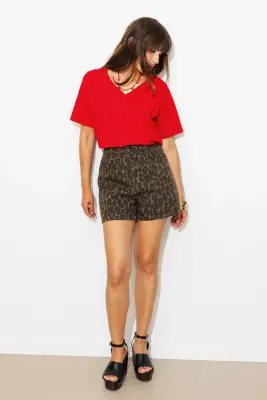 T-shirt basique col V Femme — photo 3