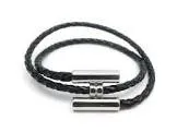 Bracelet cuir tournis tresse noir