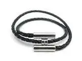 Bracelet cuir tournis tresse noir