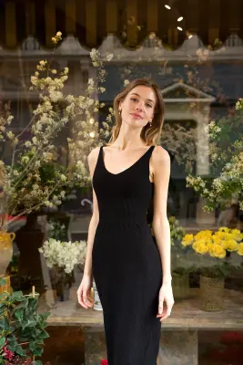 Rosalia Knit Dress - Black — photo 3