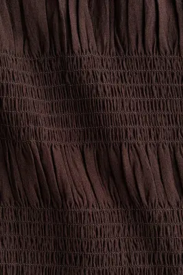 Robe smockée - Marron foncé — photo 4