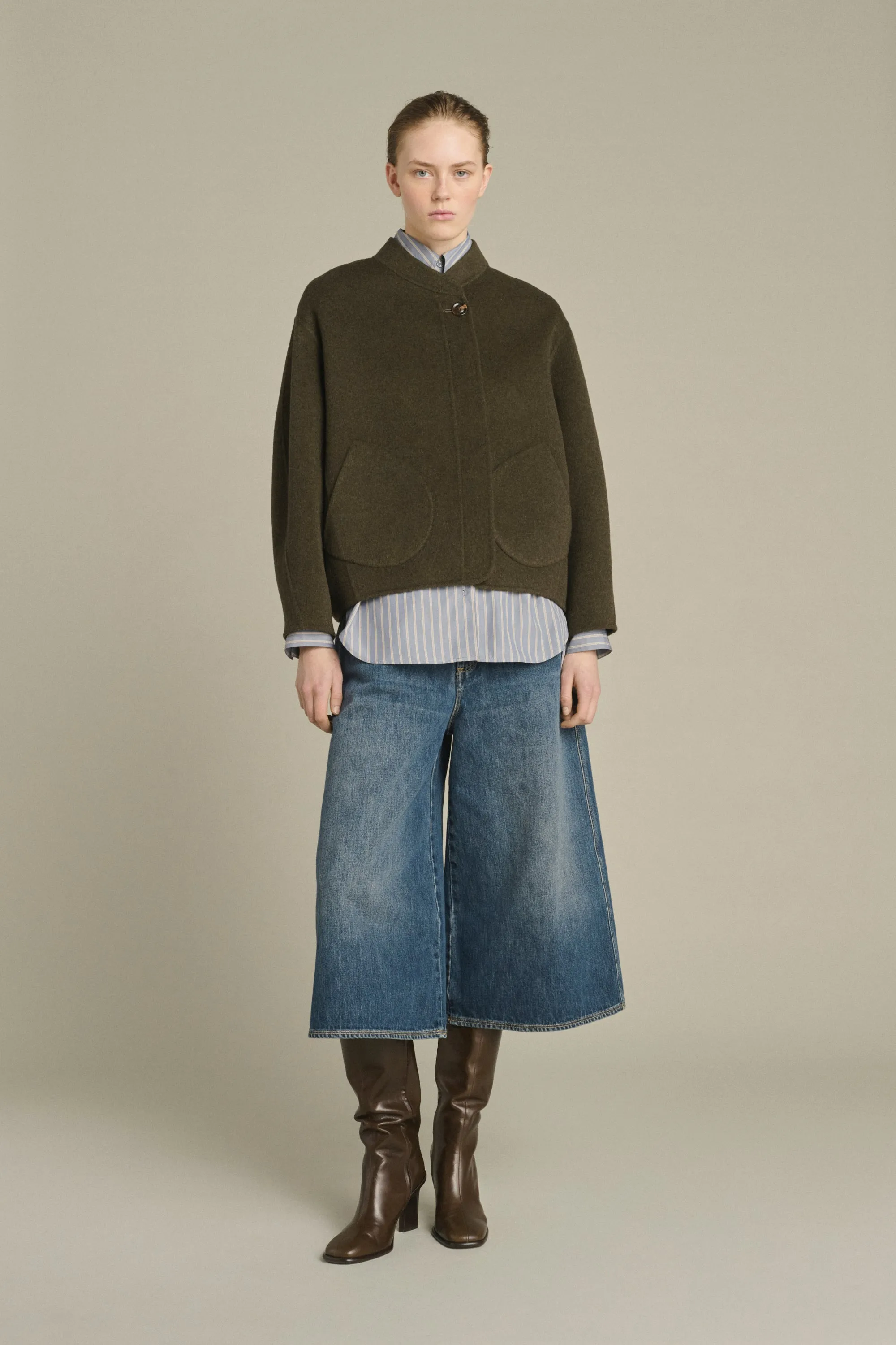 MANTEAU WINDSOR KAKI CHINÉ