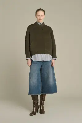 MANTEAU WINDSOR KAKI CHINÉ — photo 1