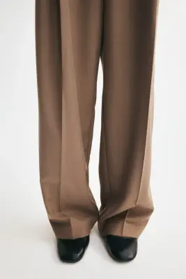 Pantalon chic à jambes droites - Beige foncé — photo 1