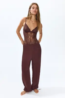 Body en dentelle - Marron foncé — photo 3