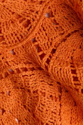 Robe façon crochet avec bretelles fines - Orange — photo 3