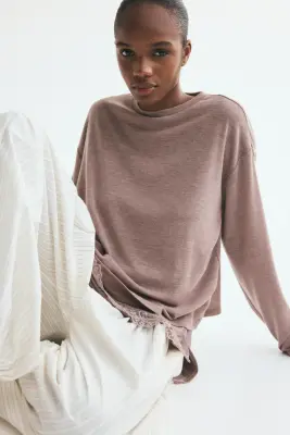 Top superposé avec dentelle - Taupe — photo 1