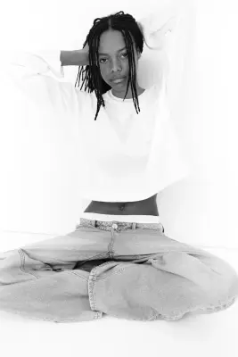 Barrel High Waist Jeans - Bleu denim clair — photo 5