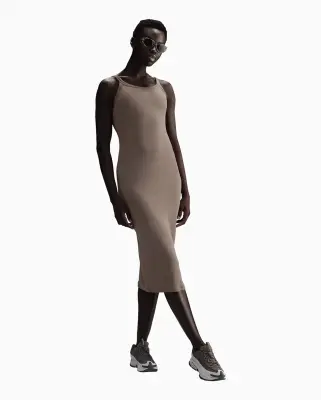 W Chill Knit Ribbed Tank Dress Mink Brown — photo 4