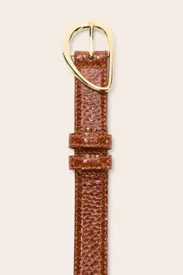 Ceinture Basma vernis embossé camel — photo 5