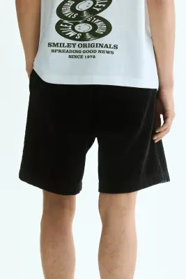 Short Loose Fit en velours côtelé - Noir — photo 3