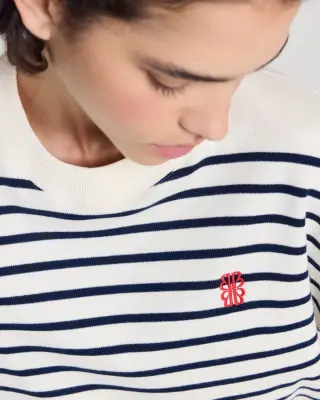 Tee Shirt Lucien rayures bleu marine et blanc — photo 5
