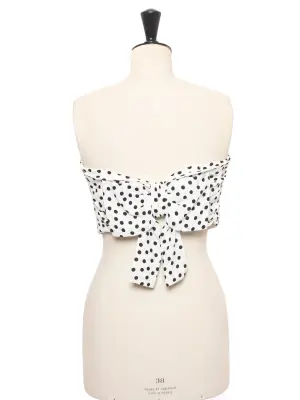 Top bustier blanc à pois noir Prix boutique 690€ Taille 40 — photo 3