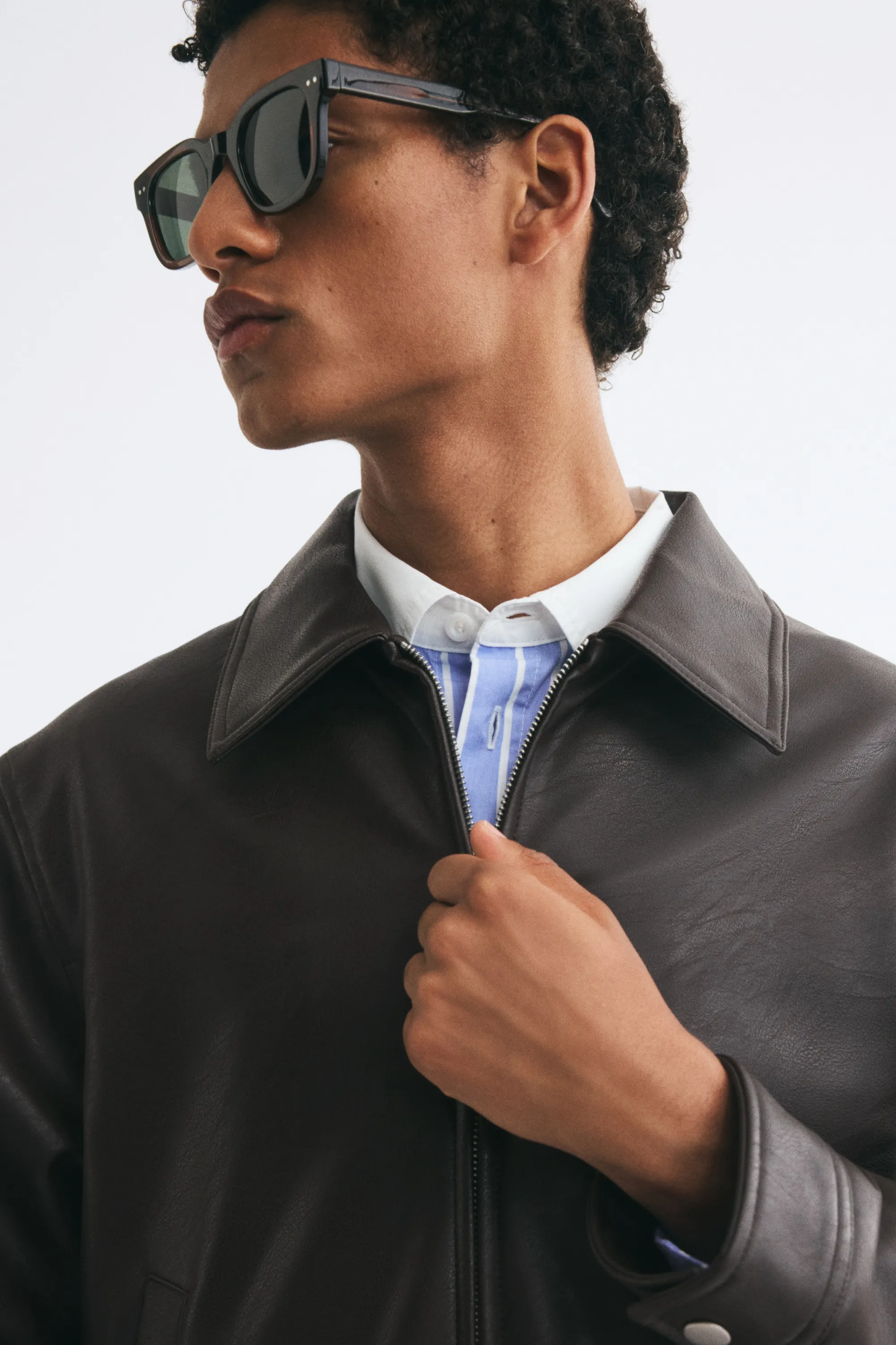 Veste avec col - Marron foncé
