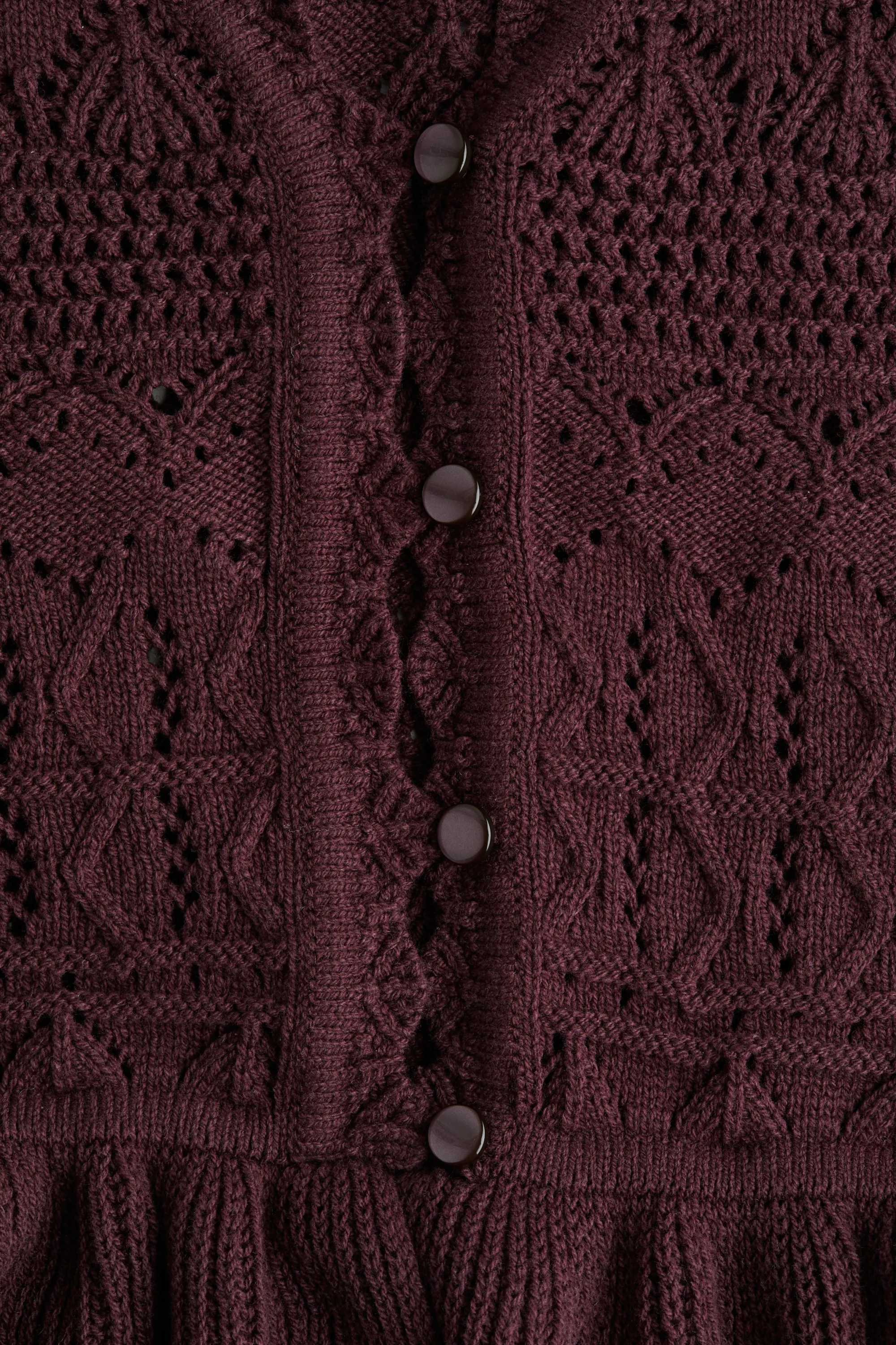 Gilet sans manches en maille pointelle - Bordeaux