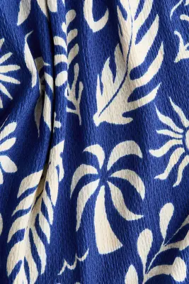 Robe smockée à bretelles fines - Bleu vif/blanc — photo 2