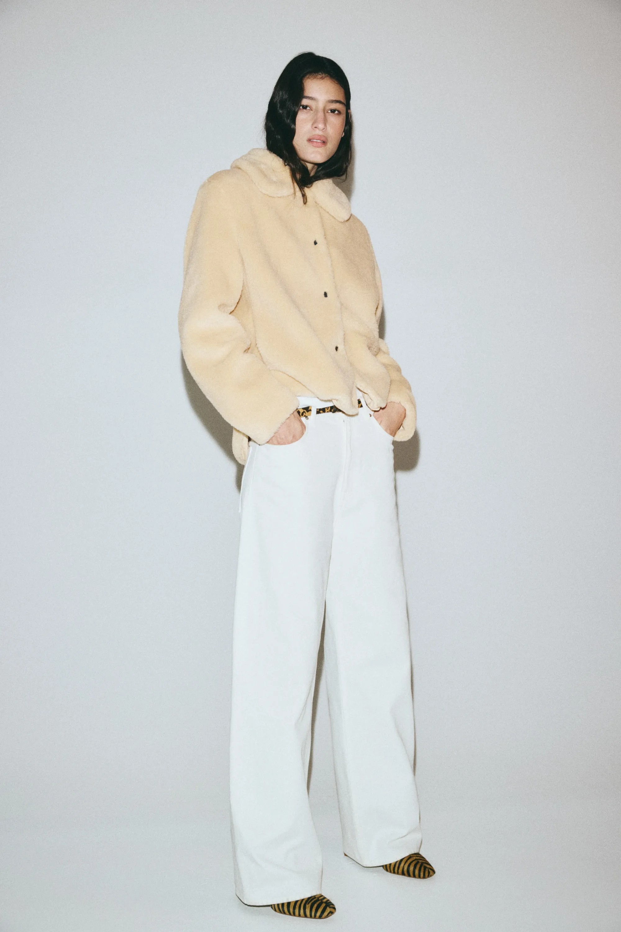 Veste en tissu peluche - Beige