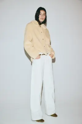 Veste en tissu peluche - Beige — photo 1
