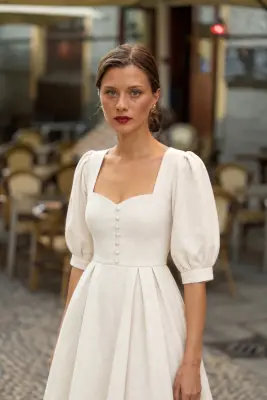 Bardetta Midi Dress - Cream — photo 1