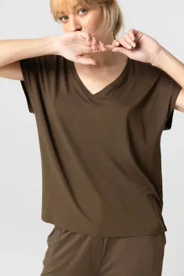 T-shirt en viscose et élasthanne