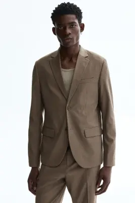 Veste Regular Fit à fermeture droite - Beige foncé — photo 2