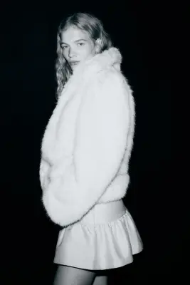 Mini jupe-short volantée - Beige clair — photo 3