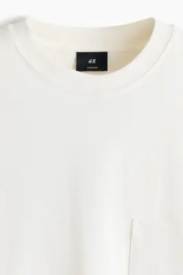 T-shirt Oversized Fit en coton - Ivoire — photo 4