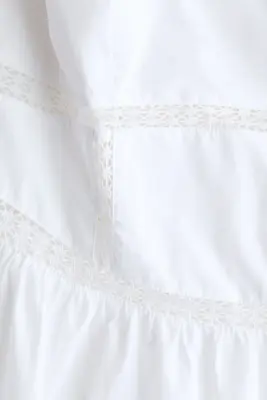 Robe en coton avec bretelles à nouer - Blanc — photo 4
