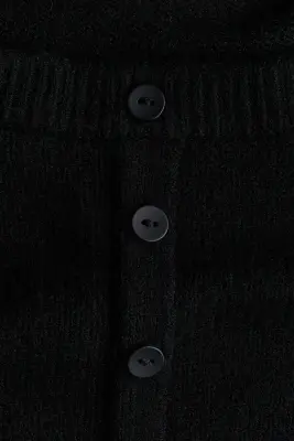 Gilet épaules nues en maille bouclette - Noir — photo 5
