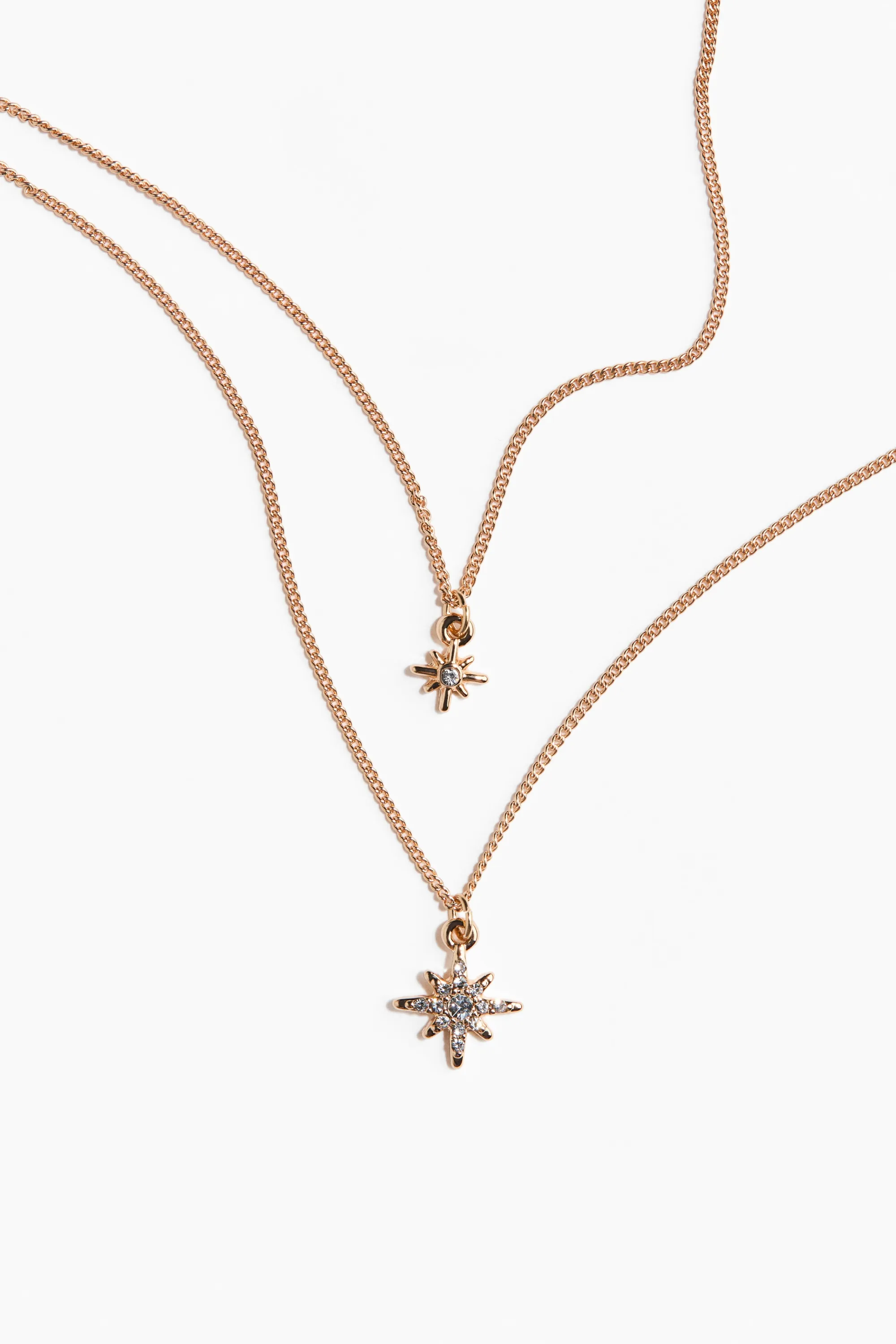 Collier à deux rangs avec pendentifs - Doré