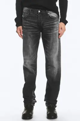Jean droit ajusté taille basse Comet - Imperial Black - Noir — photo 1