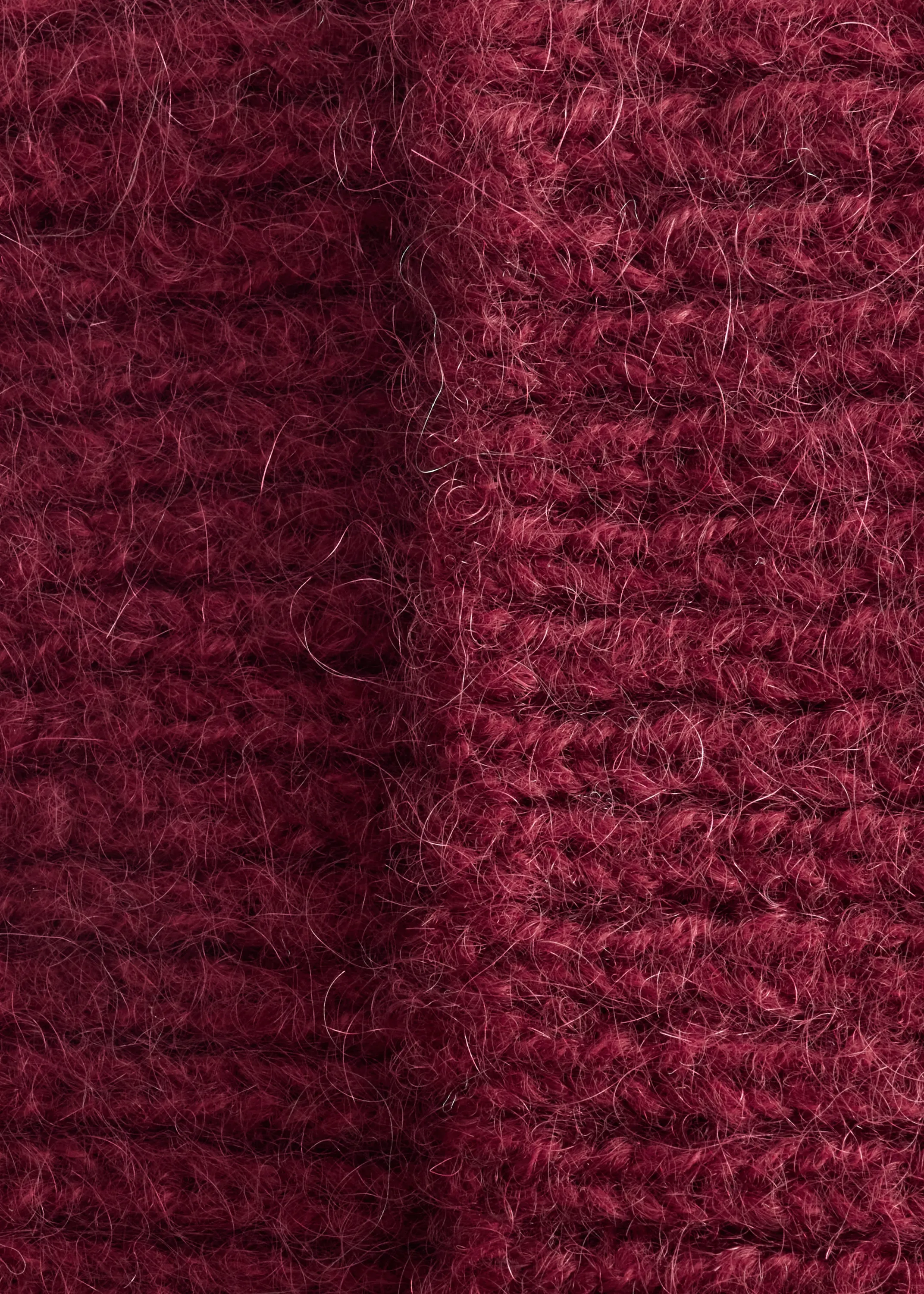 Bonnet en laine mélangée - Rouge foncé