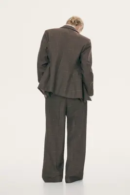 Pantalon chic - Marron foncé/carreaux — photo 2